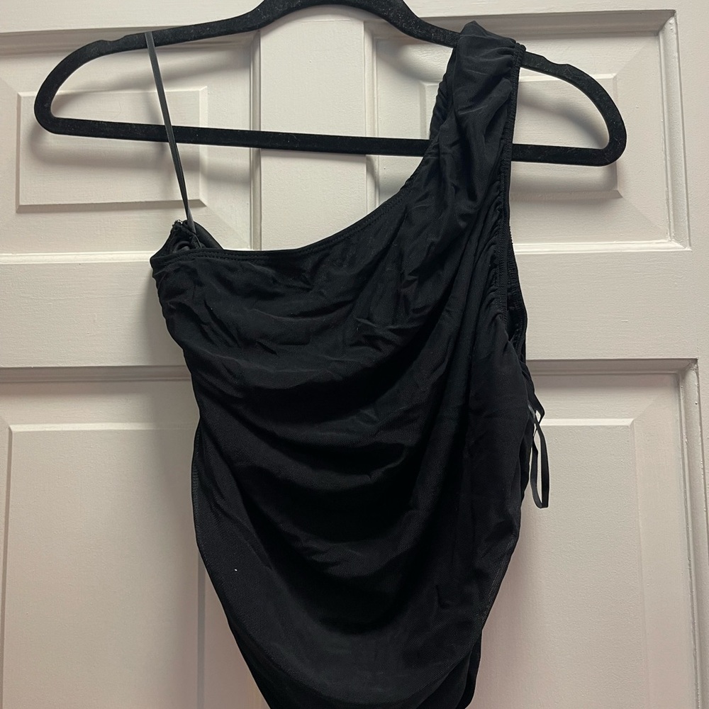 Black one shoulder top